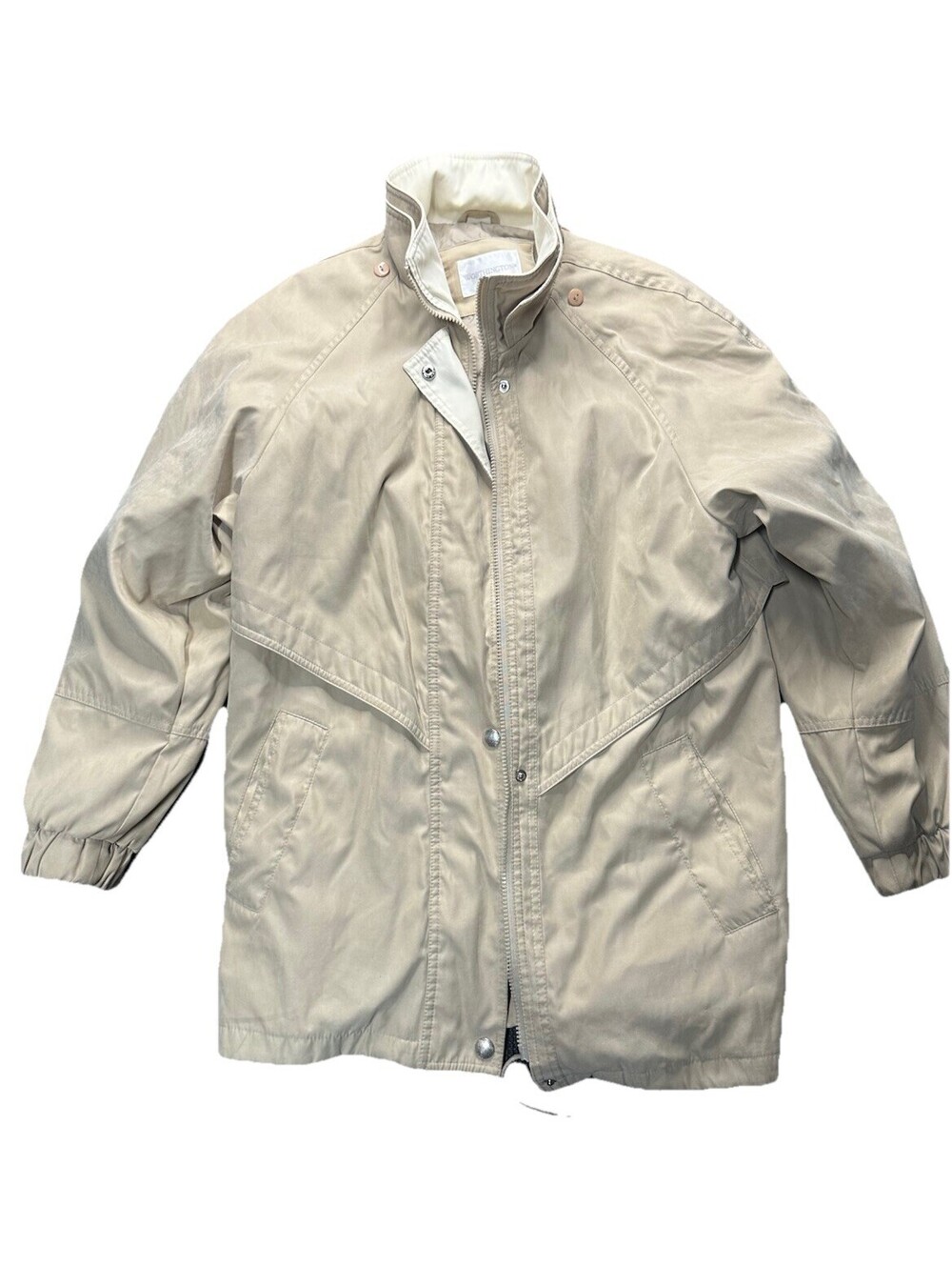Vintage Worthington Beige Utility Jacket Womens Petite Medium Windbreaker